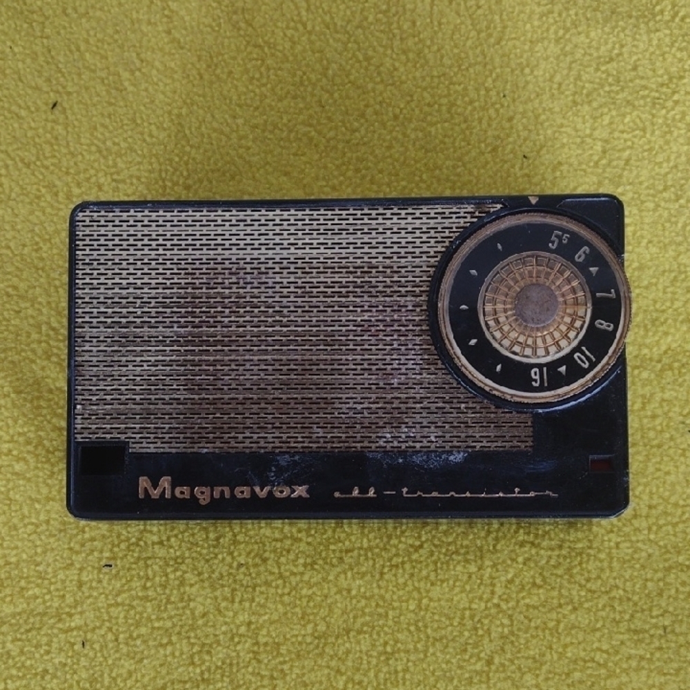 1953 Black and Gold Portable AM Bakelite Radio